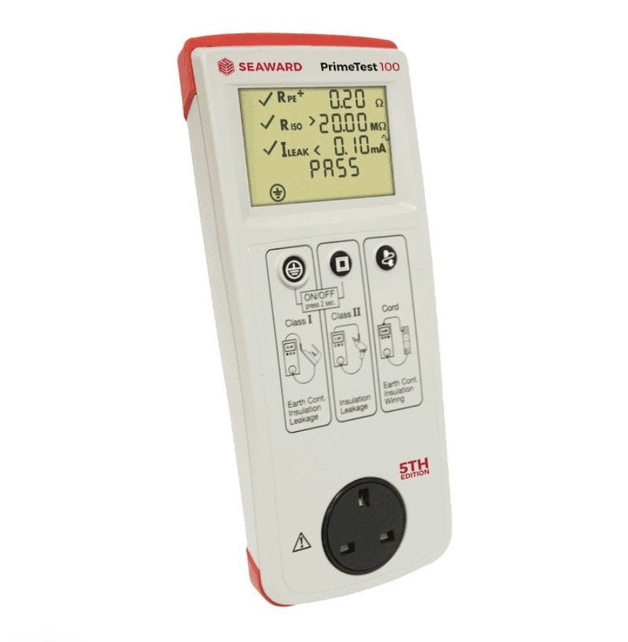 Engineer performing small equipment Pat Testing